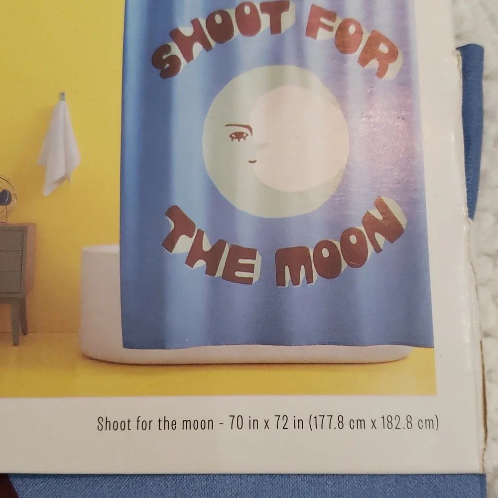 ROOM ESSENTIALS SHOWER CURTAIN/ SHOOT FOR THE MOON MOTIF